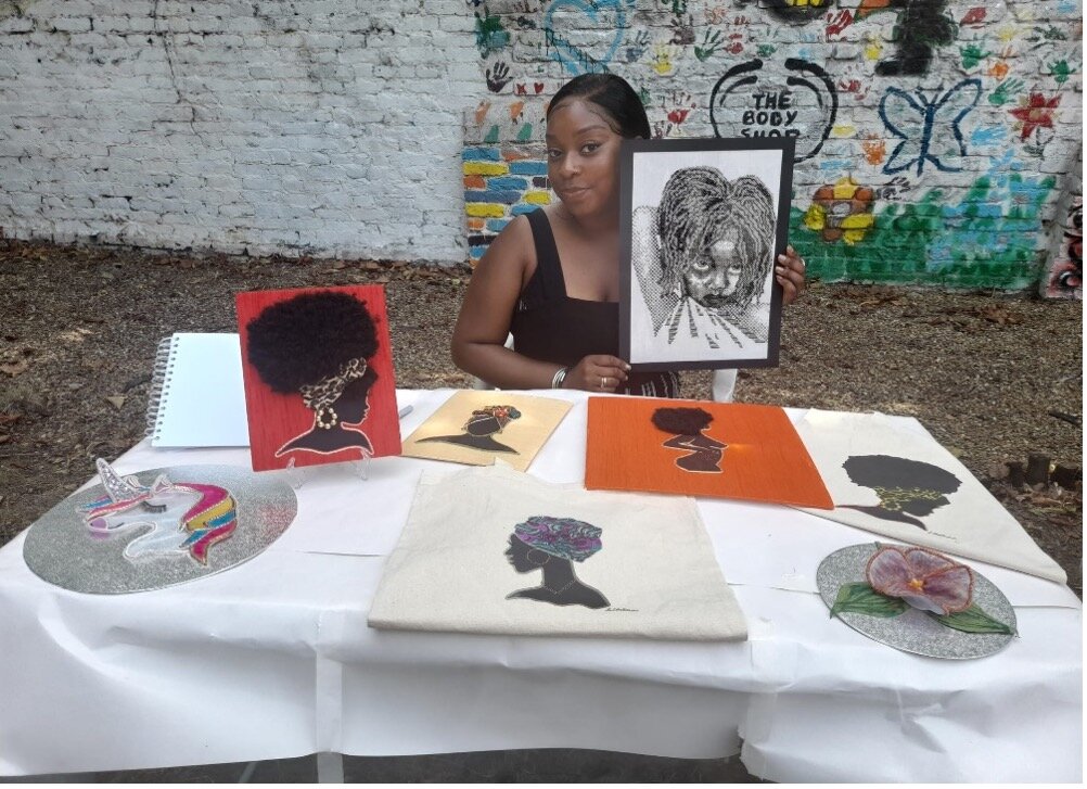 Simone Trotman at the Ubele’s Festival of Ideas event at the LLCC displaying her products